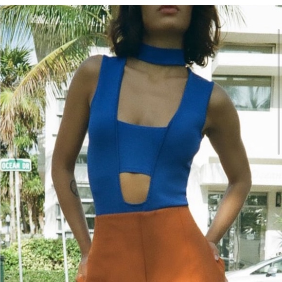 Zara Knit Bodysuit With Cut-out Choker - Picture 3 of 4